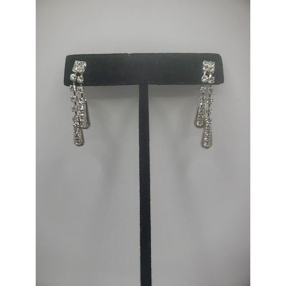 Vintage Earrings Womens Stud Pierced Drop Dangle Crystal Jewelry Costume - Picture 5 of 10